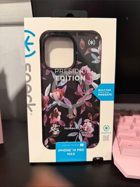 Speck Presidio Edition Floral Case for iPhone 14 Pro Max - Black/Pink